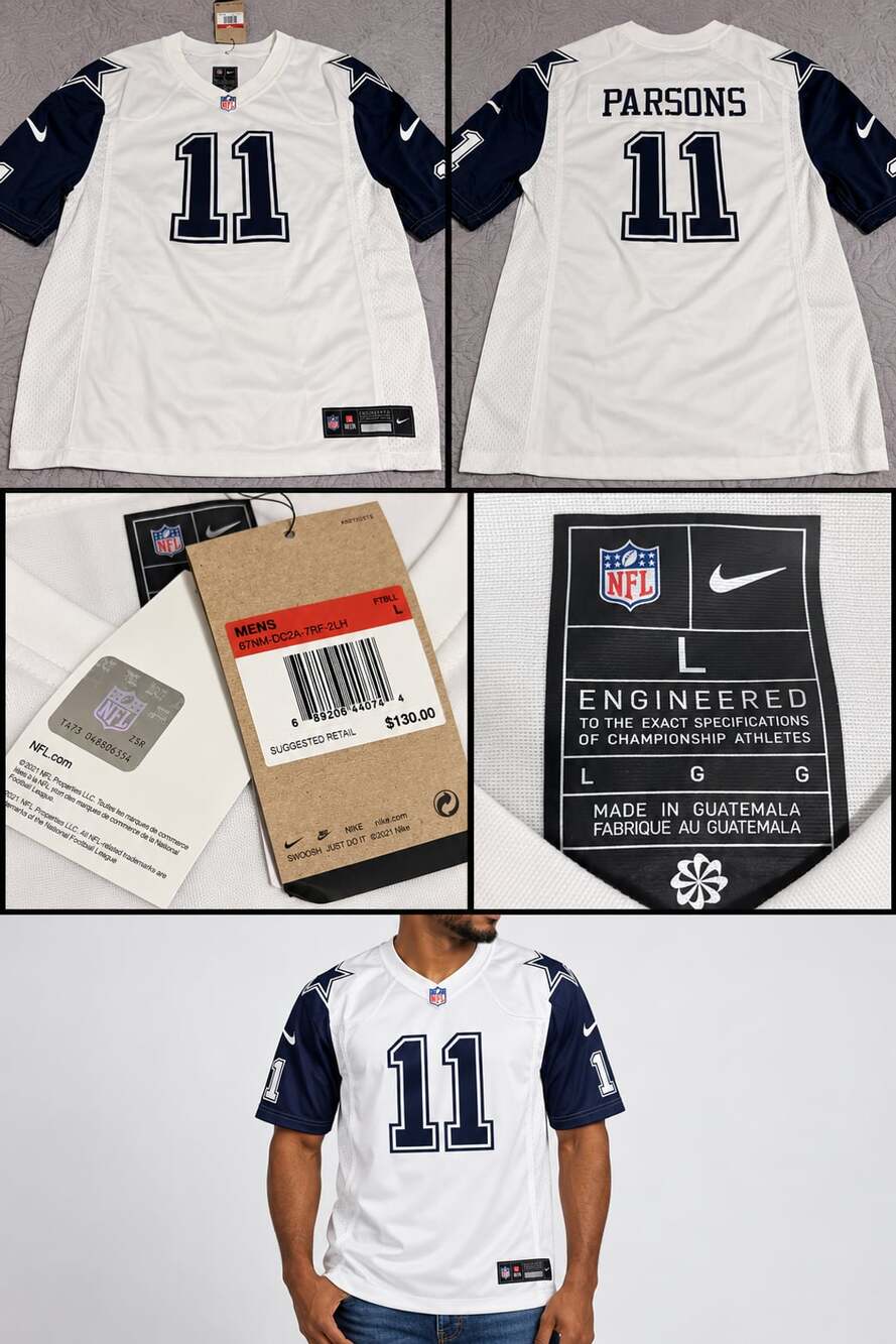 Nike Dallas Cowboys Micah Parsons #11 White Jersey Men’s Large NWT